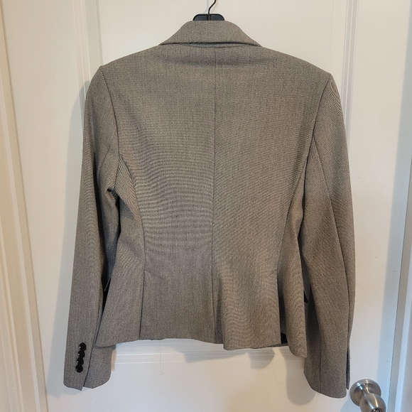 NWT Express Notch Collar Single Button Gray Black Fitted Blazer Size 2 - Picture 6 of 10